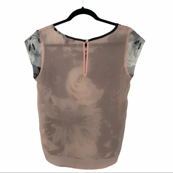 American Eagle Outfitters Sheer  Floral & Pink Blouse - Picture 2 of 6